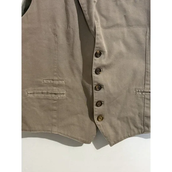 Eleventy Mens XL Taupe Brown Stretch Trim Vest